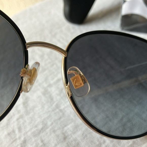 Kate Spade: Maryam Gold Tone Wire Frame sunglasses- Gray Gradient - Picture 6 of 16